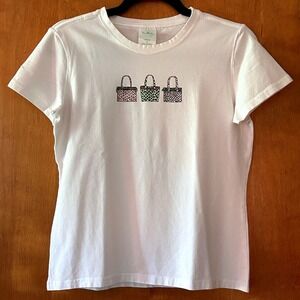 Vera Bradley Graphic T-Shirt Three Tote Bag Print White Casual Women Medium NWOT